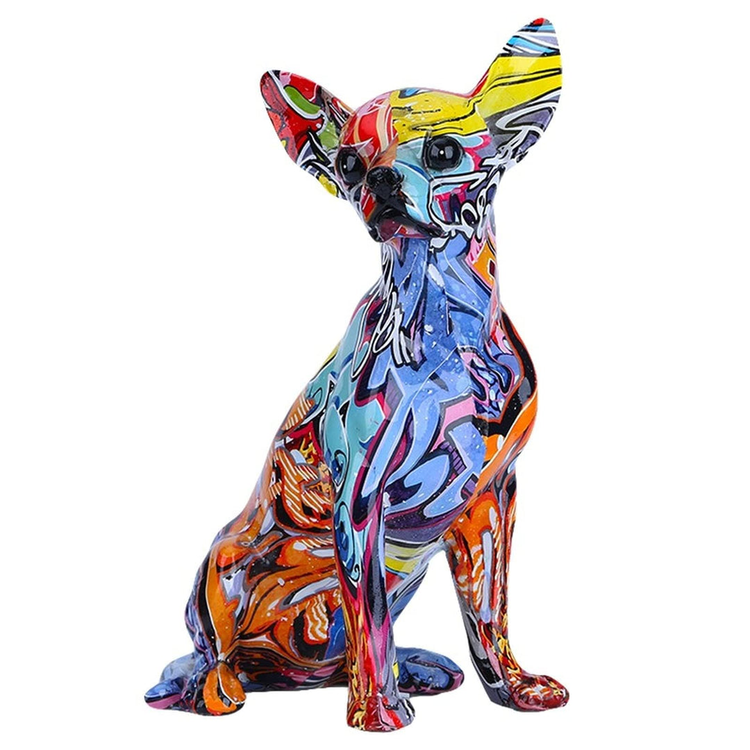 suruim Bunt Chihuahua Figur Deko, Bulldogge, Chihuahua, Hund, Statue, Wohnzimmer, Ornamente, Haus, E