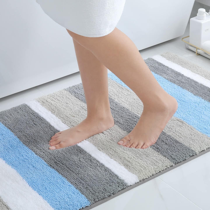 Homaxy rutschfest Badezimmerteppich Weich Hochflor Mikrofaser Badematte Saugfähige Badteppiche Wasch