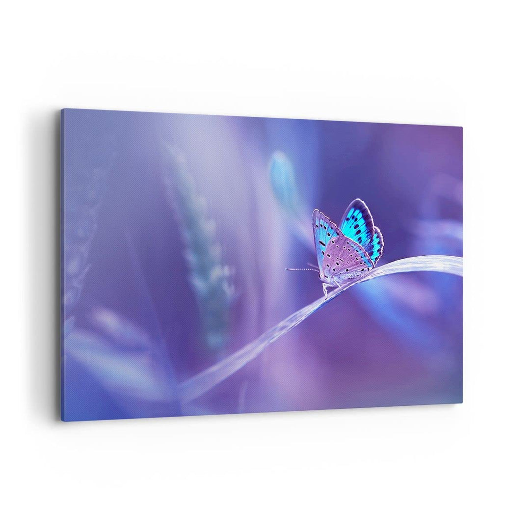 Bilder auf Leinwand 100x70cm Leinwandbild mit Rahmen Schmetterling Natur Gross Wanddeko Bild Schlafz