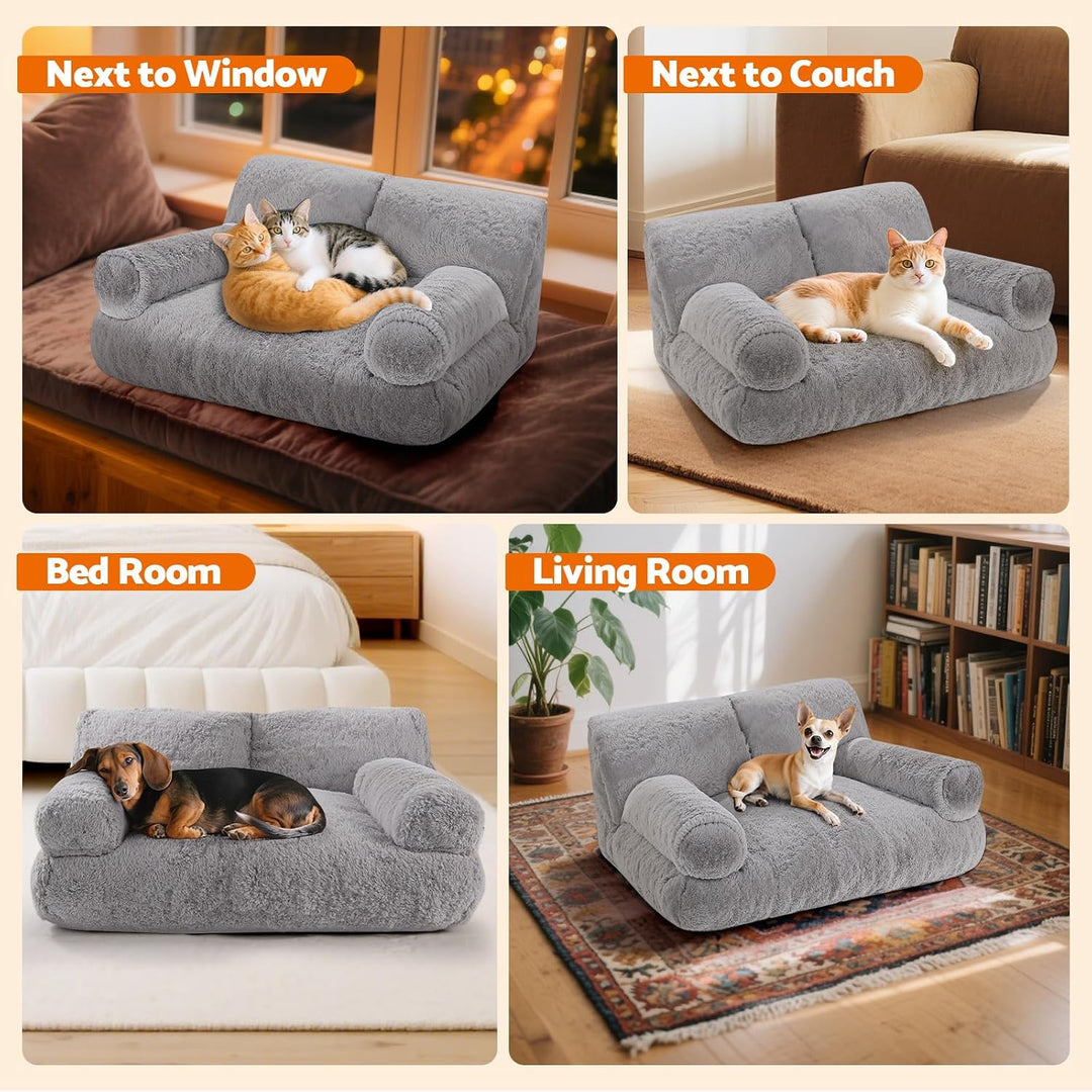 Gimars Grosse Katzen-Couch für Katzen und Kleine Hunde – 10% mehr Füllung, Orthopädisches, Flauschig