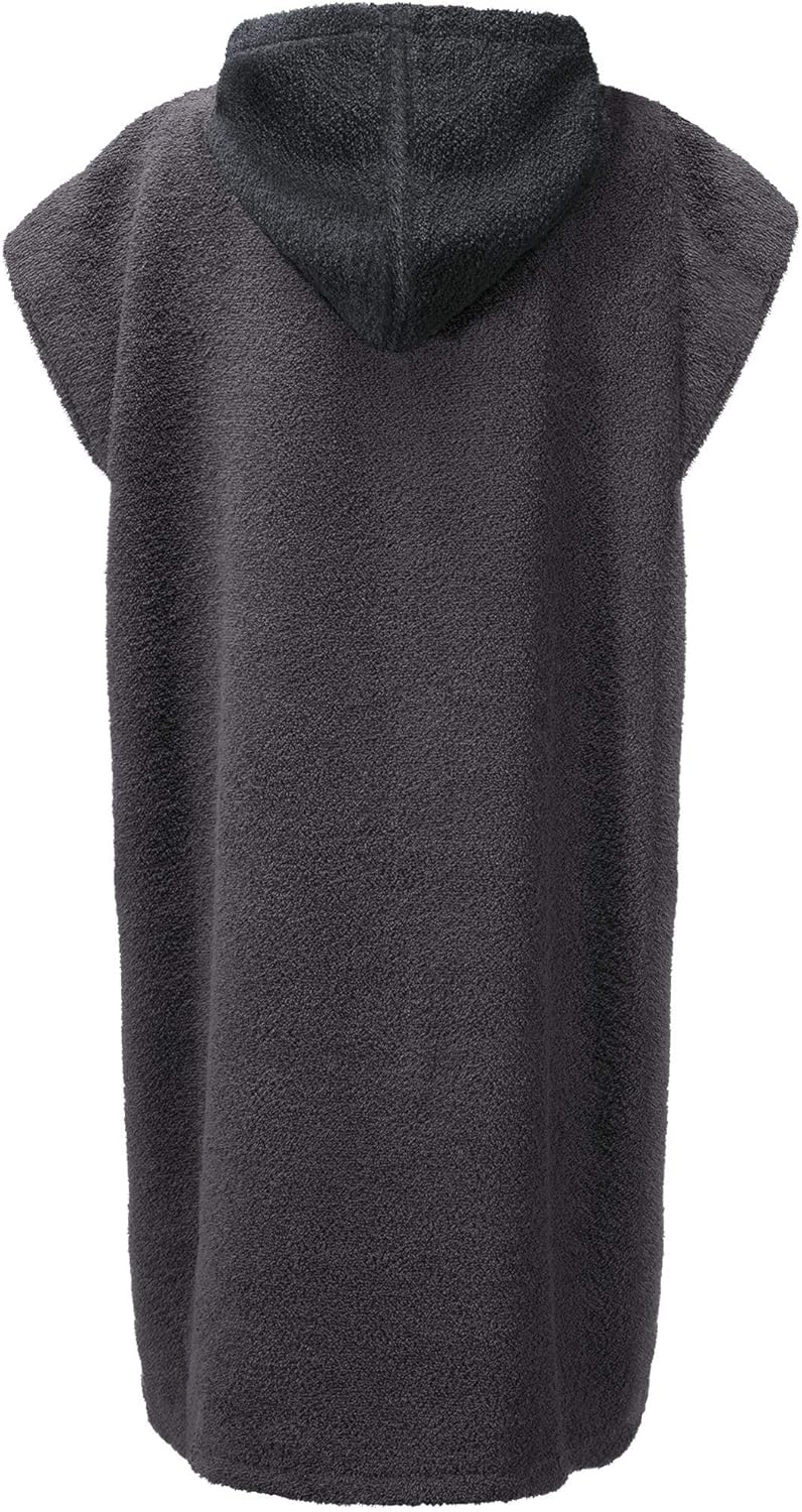 CelinaTex Funlike Poncho mittel 65 x 100 cm anthrazit schwarz Baumwolle Badeponcho Frottee Surfponch