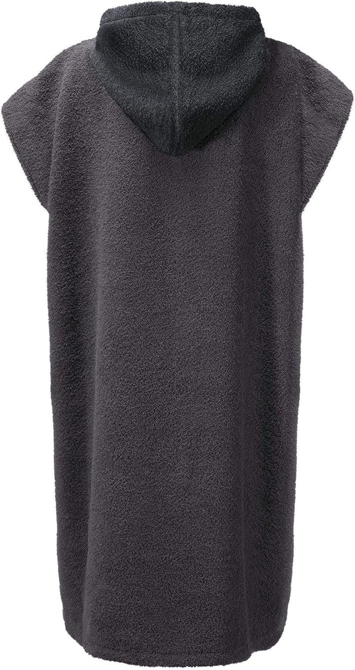 CelinaTex Funlike Poncho mittel 65 x 100 cm anthrazit schwarz Baumwolle Badeponcho Frottee Surfponch