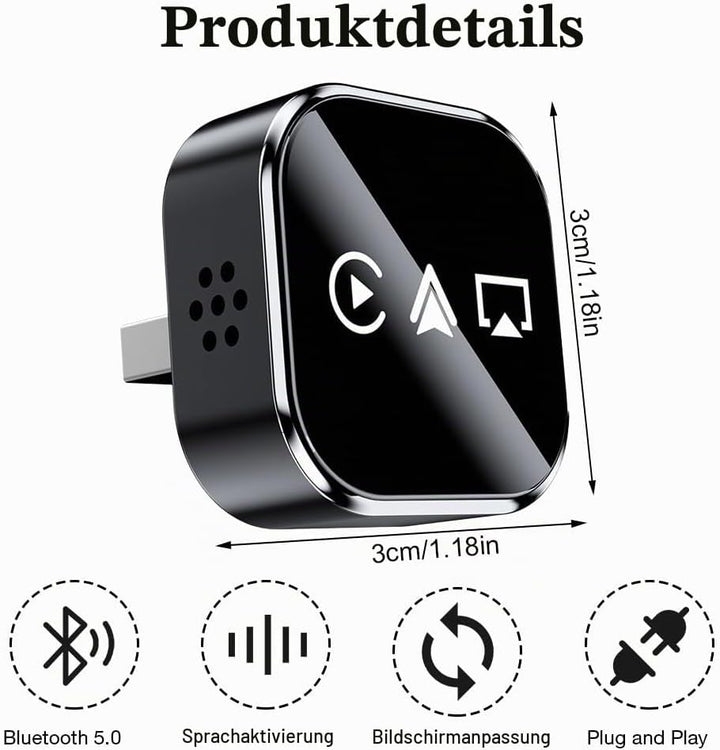 Weciau Carplay Wireless Adapter, 3-in-1 Wireless CarPlay Adapter, Upgrade Android Auto Wireless Adap