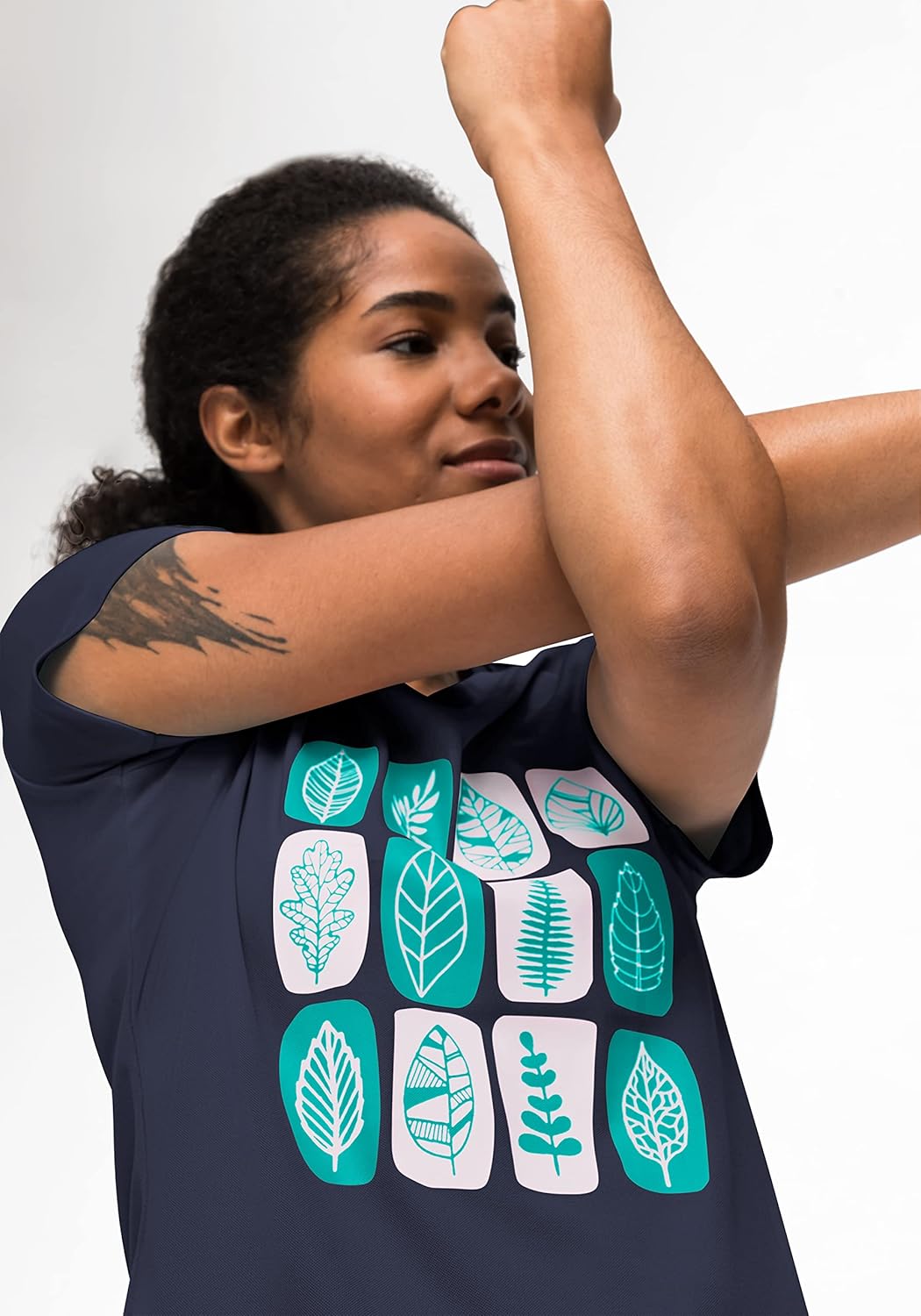 Maier Sports Damen Waltraut Print T-Shirt 36 Blau, 36 Blau