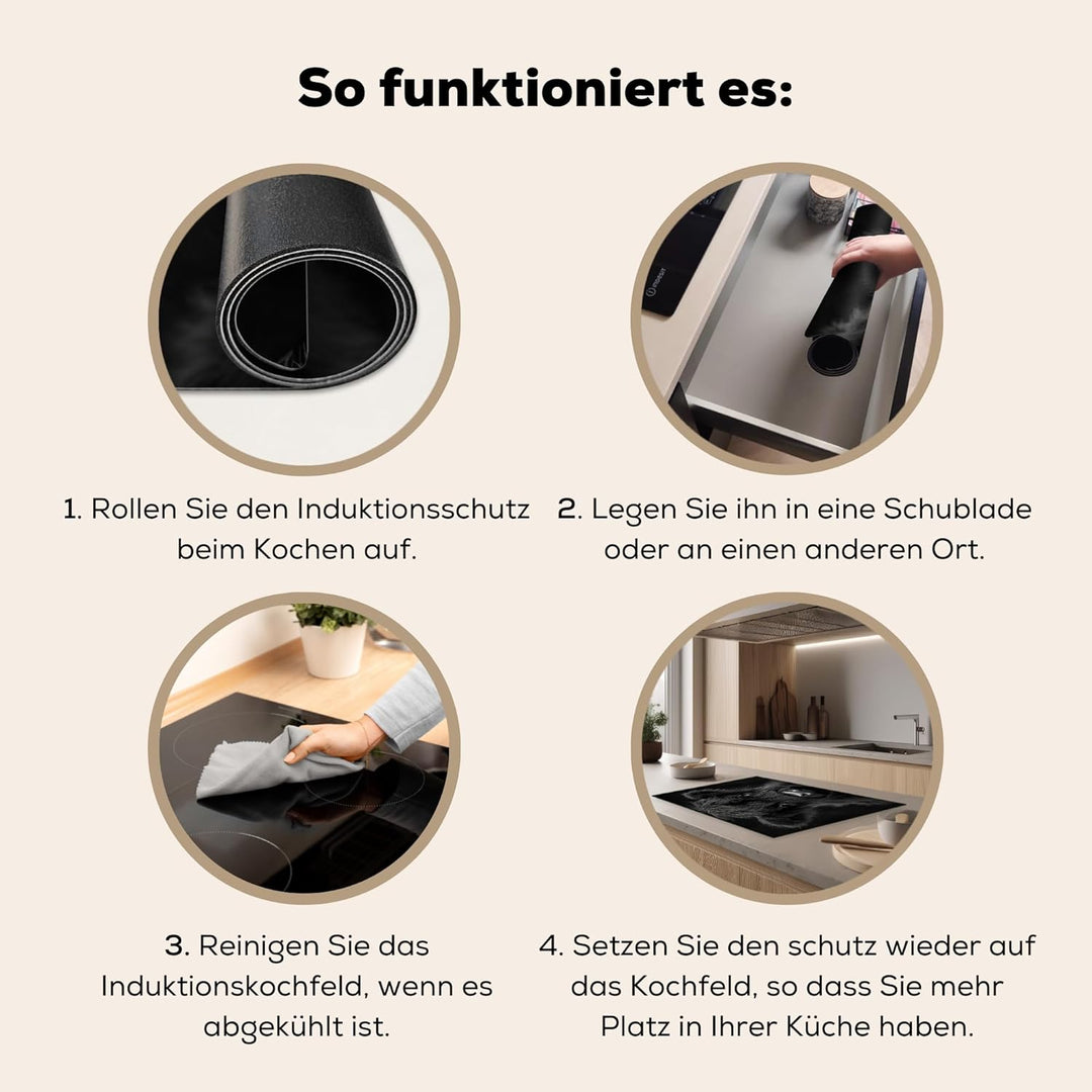 Herdabdeckplatte 80x52 cm Einteilig Induktionsmatte Küche Abdeckung Ceranfeld Herd Abdeckplatte Deko
