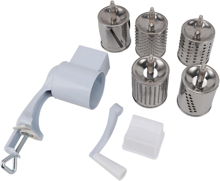 Manuelle Getreidemühle, Aluminiumlegierung, Edelstahl, Abnehmbare Handkurbel-Getreidemühle mit Tisch