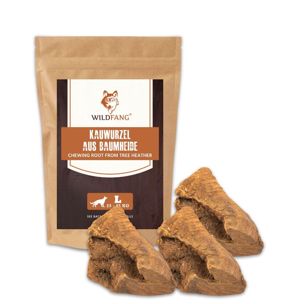 Wildfang® 3 Kauwurzel Hund (Grösse L) – Natürliches Kauholz aus Baumheide – Langlebiges & splitterfr