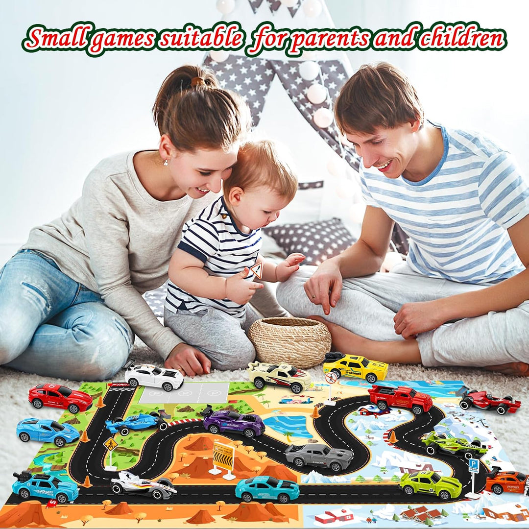 Autos Spielzeug Adventskalender Kinder 2023, Sportwagen Rennspielzeug, 24 Tage Weihnachtskalender Ge