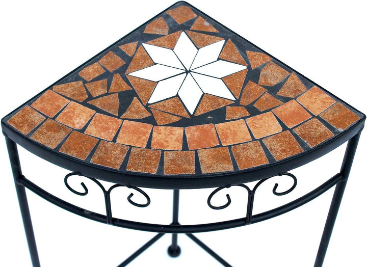 DanDiBo Blumenhocker Mosaik Eckregal 52 cm Blumenständer 12013 Beistelltisch Pflanzenständer Mosaikt