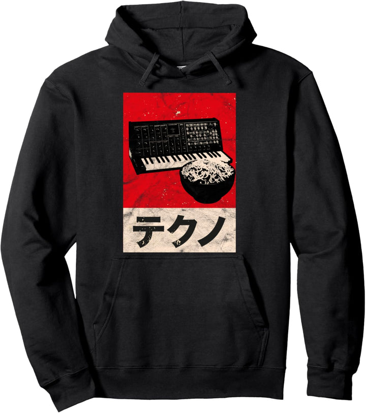 Vintage Analog Japanese Synth Retro Synthesizer Ramen ASDR Pullover Hoodie