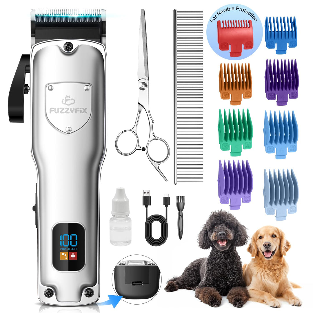 Leise Hundeschermaschine Dichtes Fell, Profi Schermaschine Hund aus Edelstahl,Professionelle Hunde H