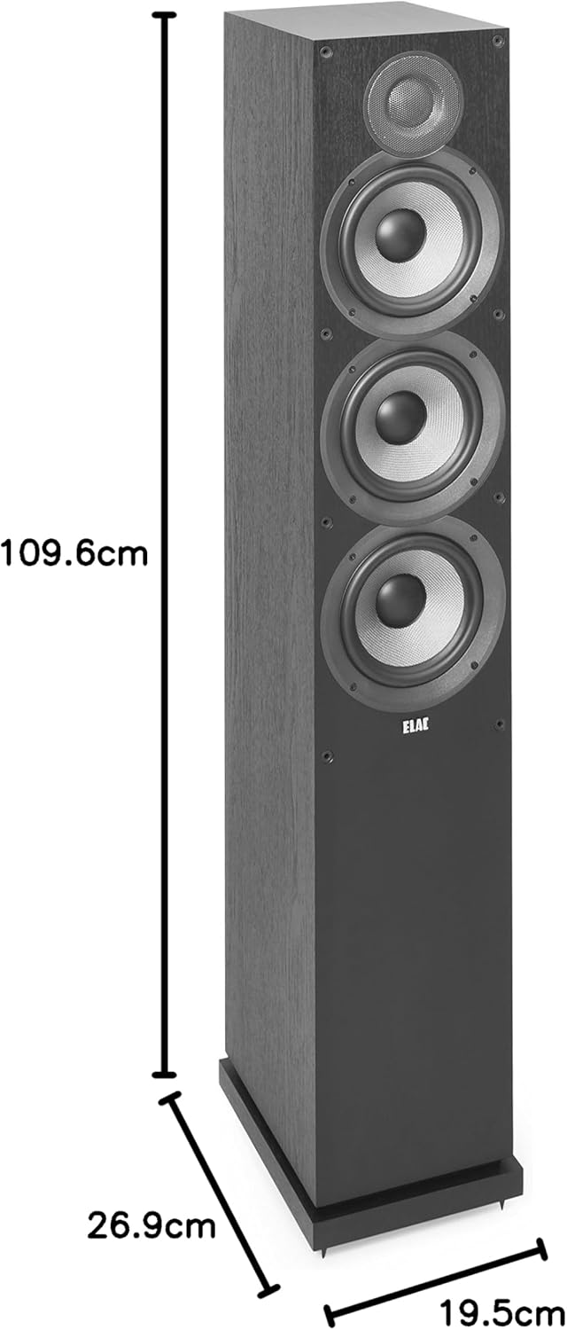 ELAC Debut 2.0 Standlautsprecher F6.2, Box für Musikwiedergabe über Stereo-Anlage, 5.1 Surround-Soun