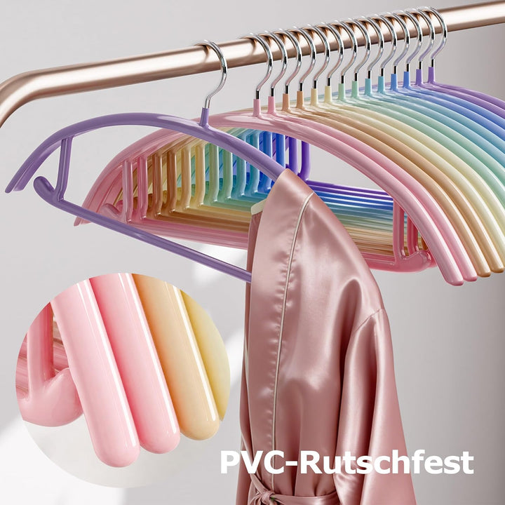 CTIME Kleiderbügel 28 Stück, rutschfeste Metal Bügel mit integrierten Kleinen Haken,Tragfähigkeit 5
