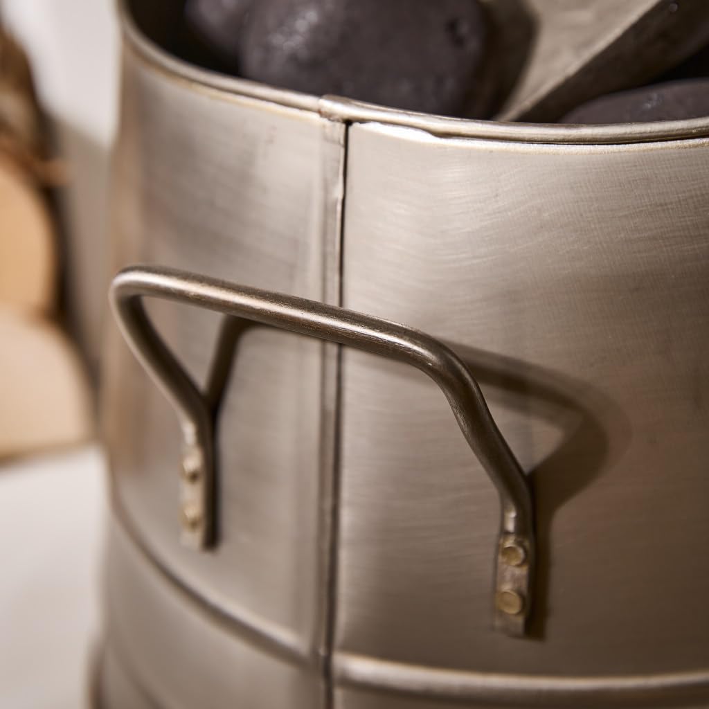 Antik Stil French Zinn Effekt Silber klein Kohlenschütte Eimer mit Schaufel – traditionellen Stil Co