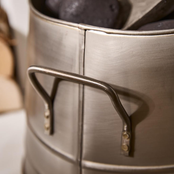 Antik Stil French Zinn Effekt Silber klein Kohlenschütte Eimer mit Schaufel – traditionellen Stil Co