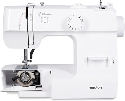 MEDION Nähmaschine SM70 (70 Watt, 12 verschiedene Stichmuster, LED Nählicht, einstellbare Stichlänge