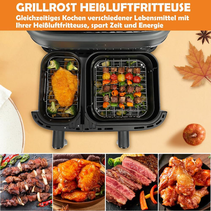 YQL Airfryer Zubehör für Philips Airfryer Dual Basket 3L & 6L, Grillrost Heissluftfritteuse für Phil