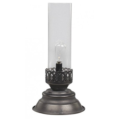 Chic Antique – Laterne mit Glühbirne, Farbe Kohle, Antik-Optik