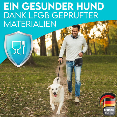 HUND IST KÖNIG® Leckerlietasche für Hunde mit Einhand-Magnet-Verschluss, 2 Zip-Fächer, herausnehmbar