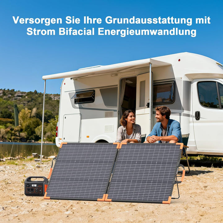 100W Bifaziales Tragbares Solarpanel für Kraftwerke, 20V Faltbares Solarladegerät mit IP68-Wasserdic