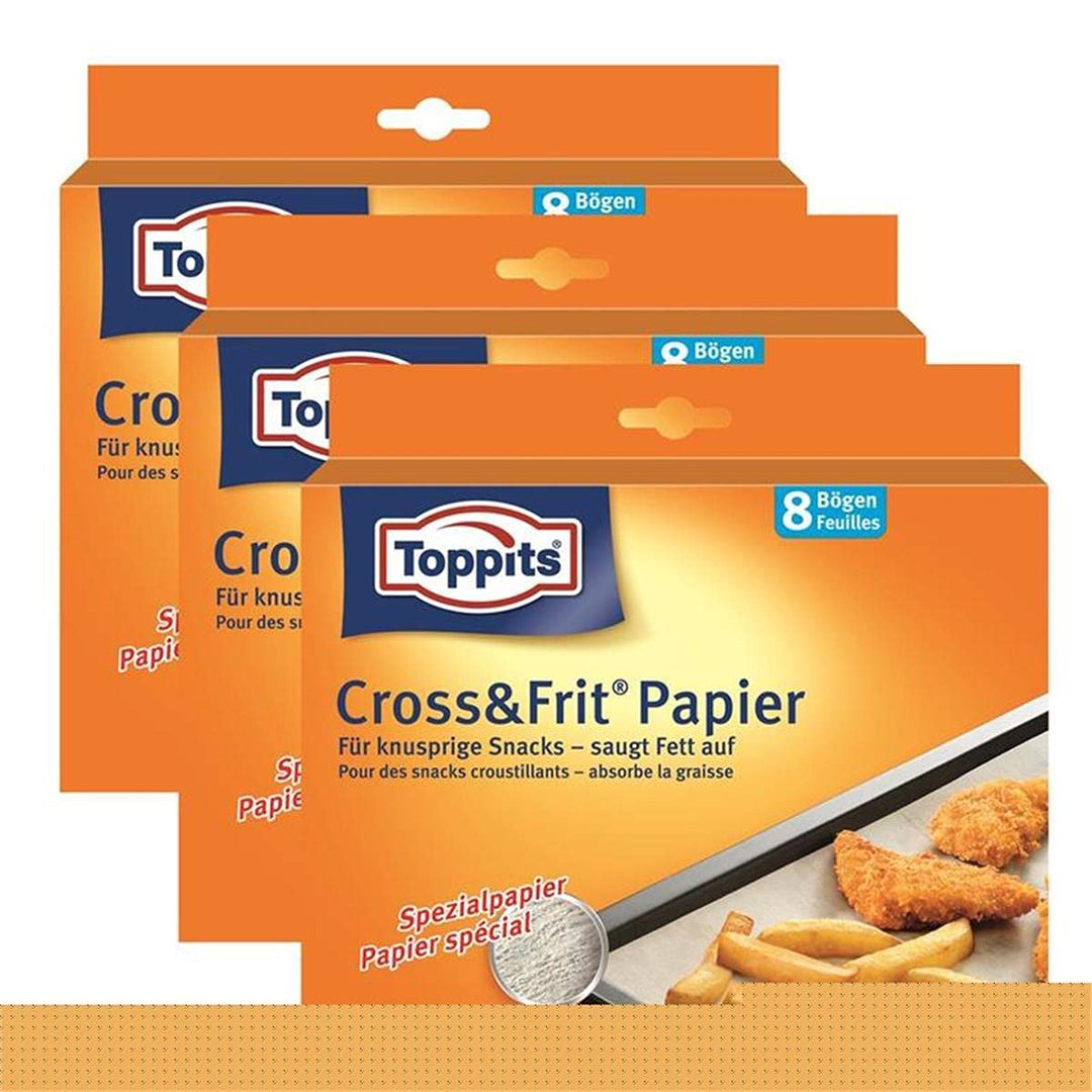 Toppits® Cross & Frit Papier Back-Spezialpapier Snackpapier 8 Bögen (3er Pack)