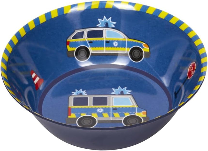 DIE SPIEGELBURG - Geschenkset Polizei (Teller, Schale, Becher, Löffel) - Wenn ich gross bin, werde i