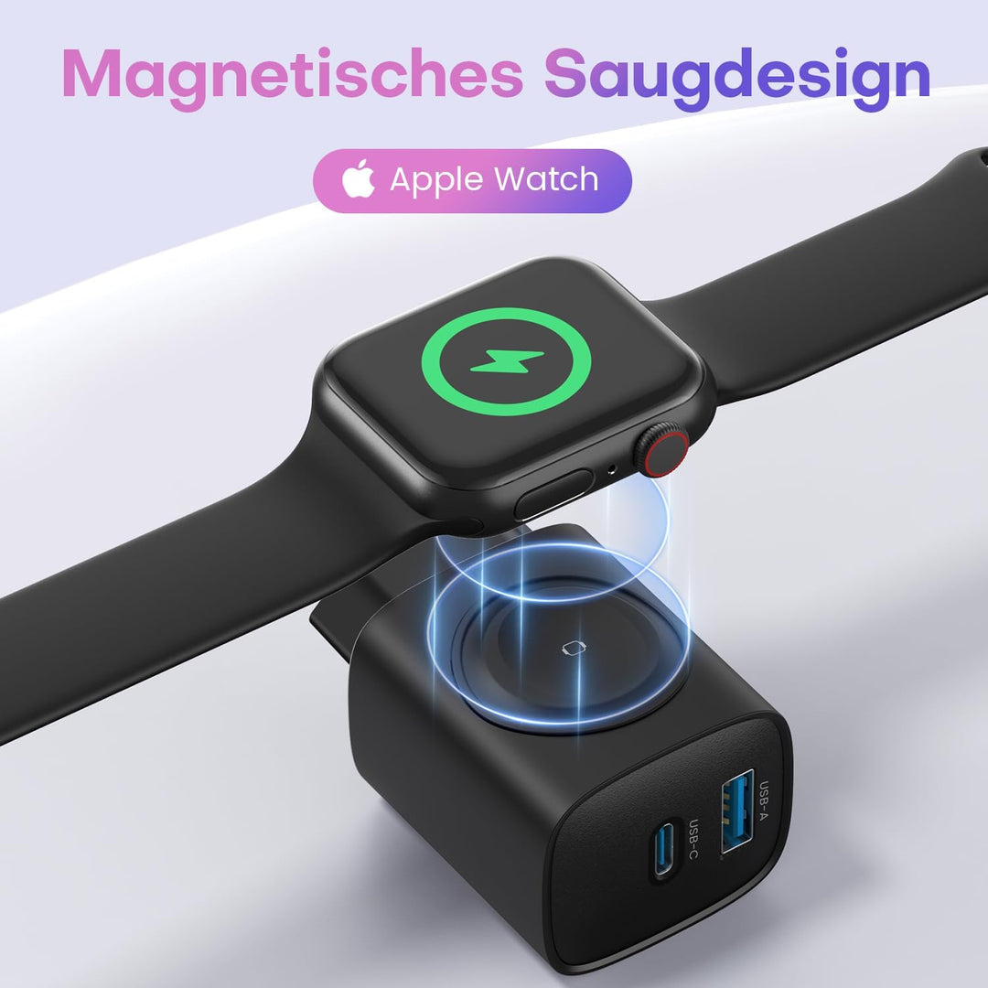 Apple Watch Ladegerät, 3-in-1 20W USB C Ladegerät mit Kabel 1M, PD 3.0 Schnellladegerät für Apple Wa