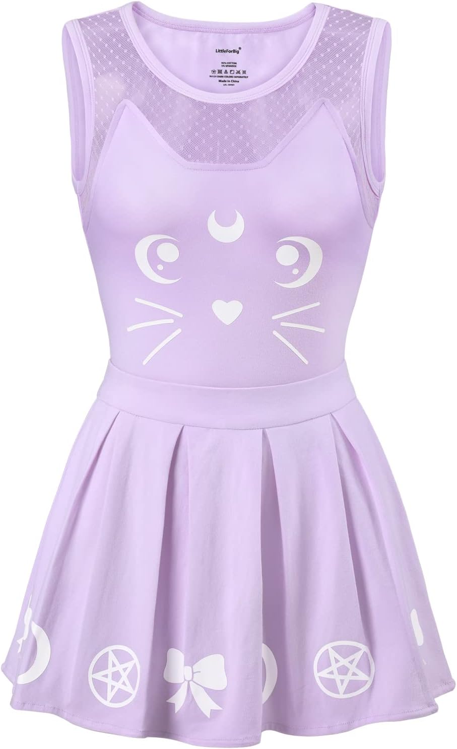 LittleForBig Baumwolle Strampler Onesie Pyjamas Bodysuit - Einteiler Rock Set L Lila, L Lila