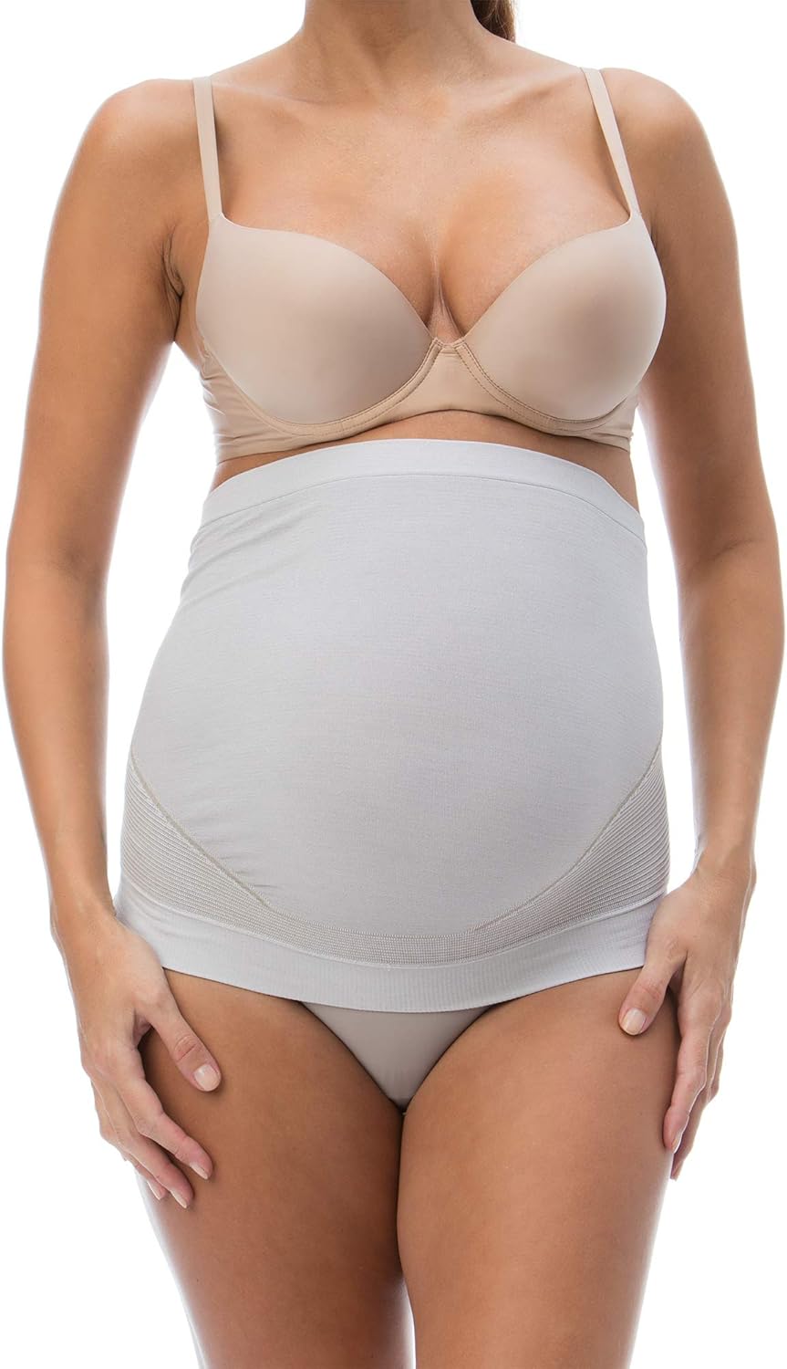 RelaxMaternity 5400 (Weiss/Silver, L) Band Unterleibstütze aus Silberfasern Schwangerschaft Silver L