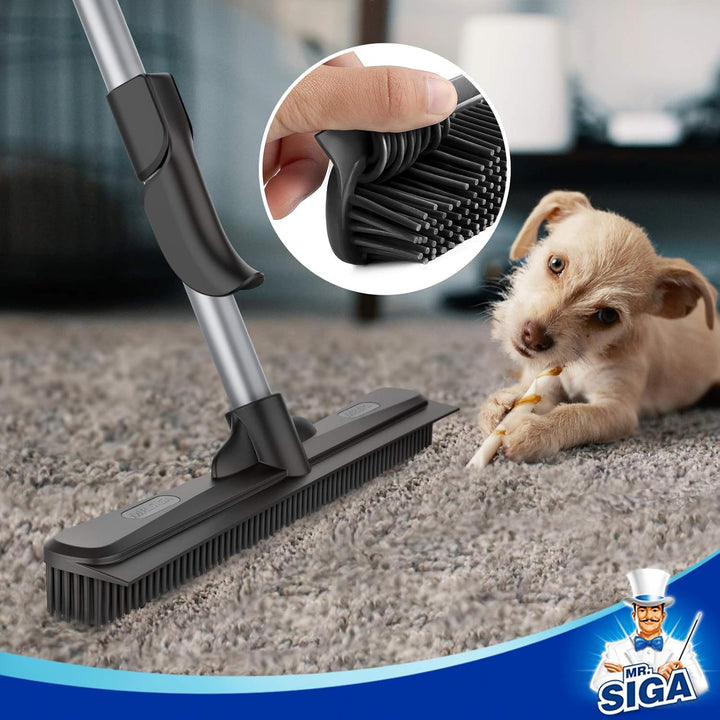 MR.SIGA Gummibesen zur Entfernung von Tierhaaren mit integriertem Abzieher, 3-in-1-Bodenbürste für T