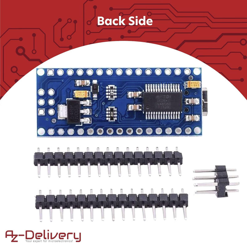 AZDelivery 3 x AZ-Nano V3-Board inkl. mit FT232RL kompatiblem Chip und ATmega328 16MHz ATmega328P ko