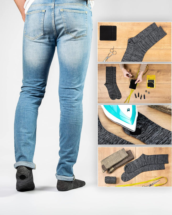 ZEFFFKA 2PACK Kleider-Flicken zum Aufbügeln für Innen und Aussen Stärkster Kleber 100% Baumwolle sch