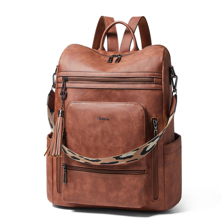 Shrrie rucksack damen elegant geeignet für 15,6Zoll-Notebooks Langlebig wasserdicht Damen aus Leder