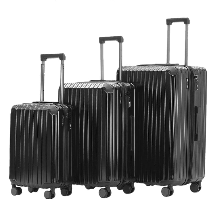 Münicase M816 TSA-Schloss Koffer Reisekoffer Trolley Kofferset Hardschale Boardcase Handgepäck (Schw