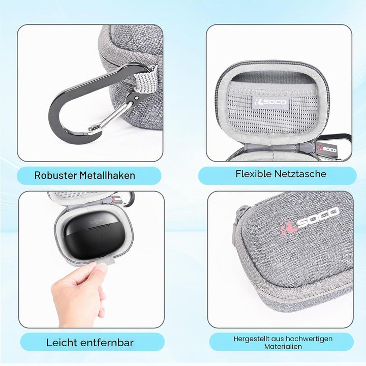RLSOCO Tasche für SHOKZ OpenDots ONE Open Ear Kopfhörer - Grau