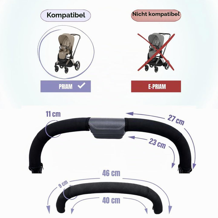 PROTEC TIF | Packung mit Neoprenbezügen, kompatibel mit Lenker und Griff von Cybex PRIAM
