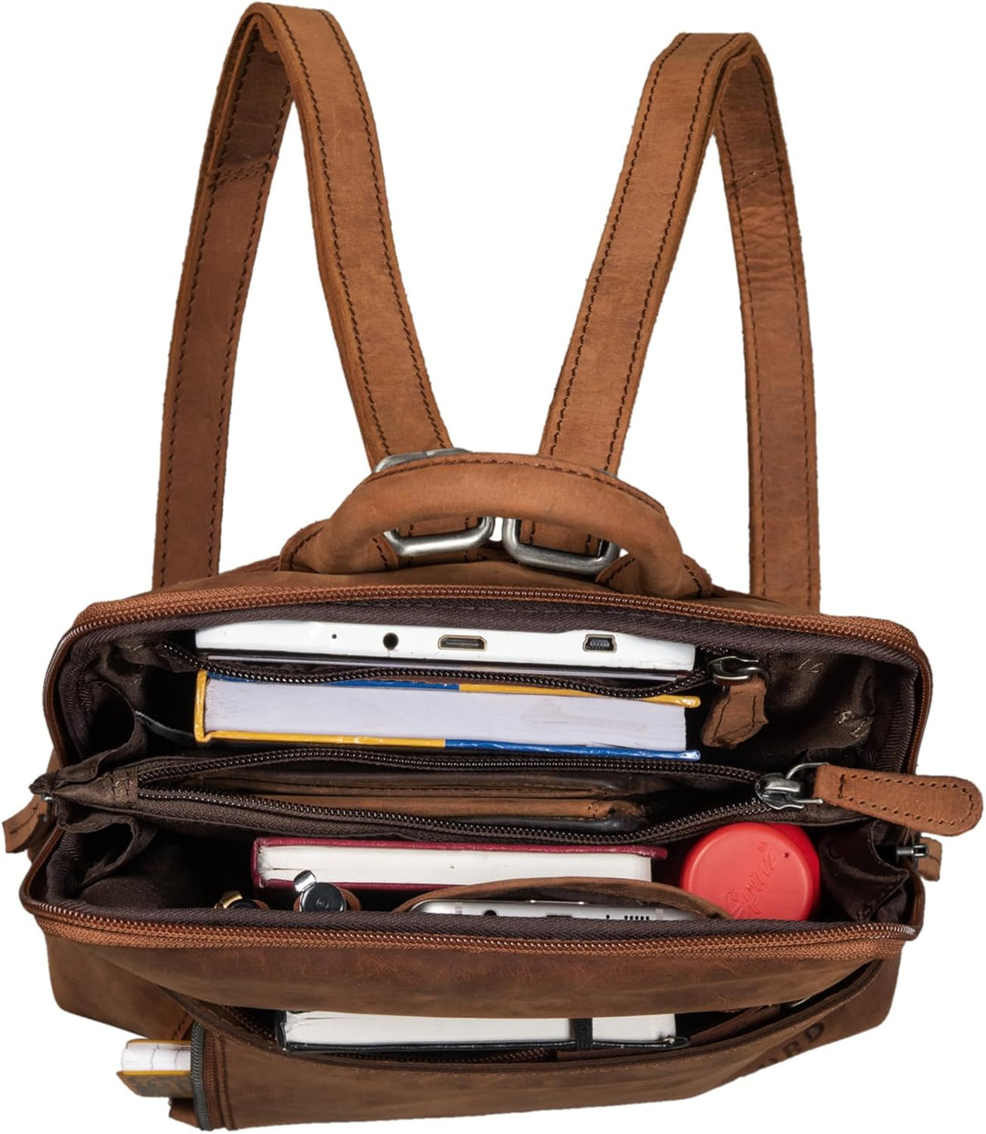 STILORD 'Holly' Rucksack Frauen Klein Leder Rucksackhandtasche Damen Lederrucksack für iPad und DIN