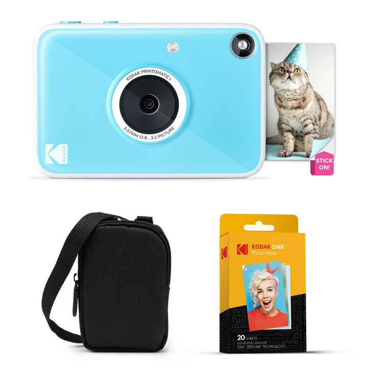 Kodak Printomatic+ Sofortbild Digitalkamera Starter-Set mit Tasche und 20er Zink-Fotopapier – 10MP,