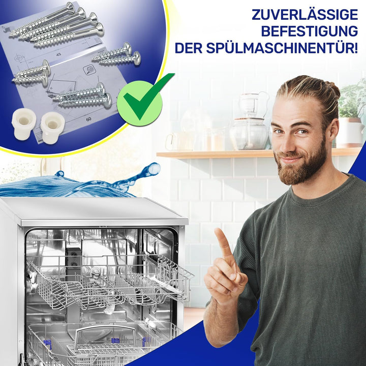 Montagesatz für Befestigung Tür an Frontblende des Geschirrspüler Vollintegrierbar 60 cm oder 45 cm