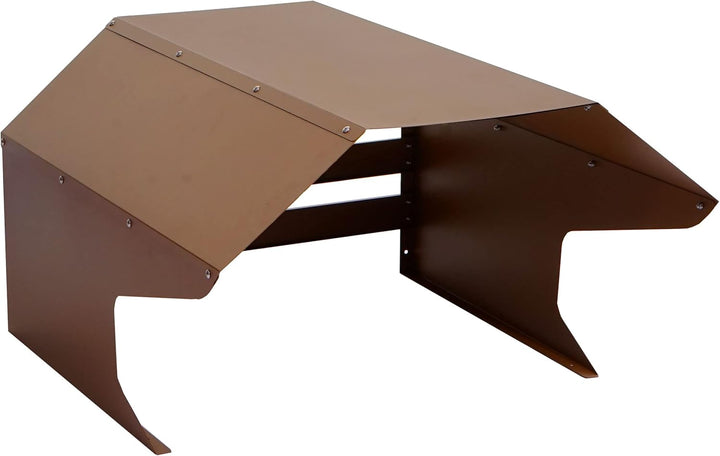 Mähroboter-Garage HWC-L43, Dach Unterstand für Rasenmäher, Metall 40x59x69cm - braun, Braun
