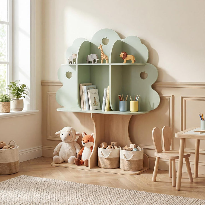 RELAX4LIFE Bücherregal Kinder, stehendes Kinderregal mit 8 offenen Fächern & Sockel, Spielzeugregal