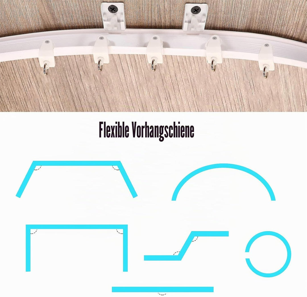 5 Meter Biegbare Decke Gebogen Vorhangschiene Flexible Decken Vorhanghalterung Weich Fenster Gebogen