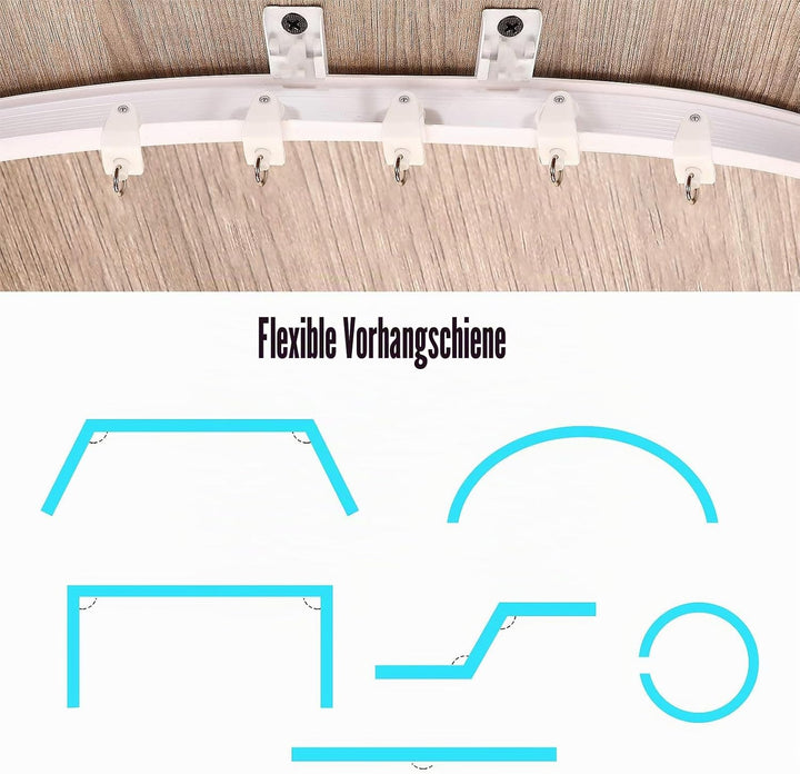 5 Meter Biegbare Decke Gebogen Vorhangschiene Flexible Decken Vorhanghalterung Weich Fenster Gebogen