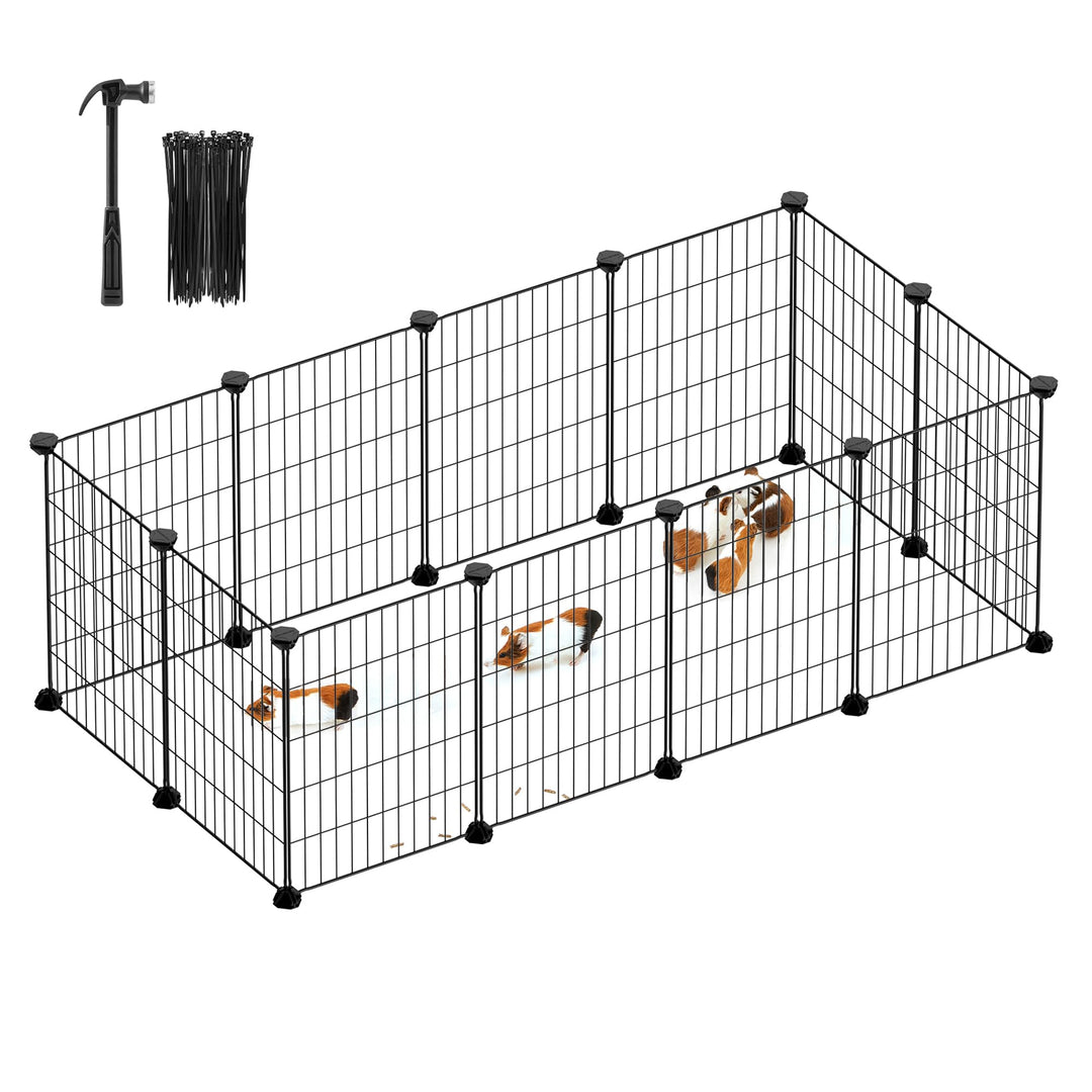 SONGMICS Freilauf, DIY-Kleintiergehege, Kleintierkäfig, Welpenauslauf, Kaninchen, Meerschweinchen, M