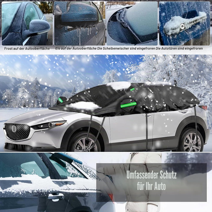 Auto Schwarzes Halbgarage für Mazda CX-30 2019-2024, SWB Soft Windschutzscheibe Abdeckung Hälfte Aut