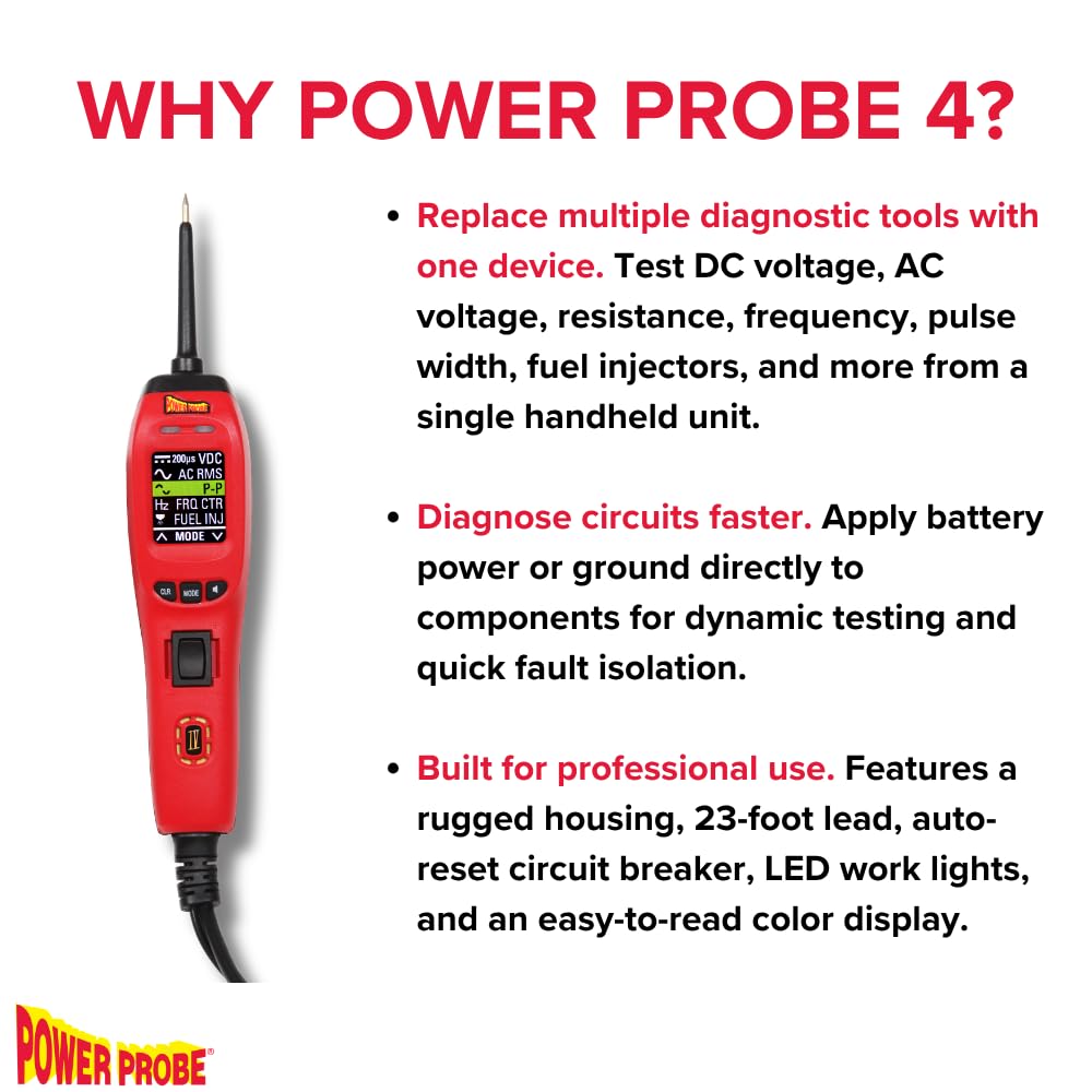 Power Probe IV Fortgeschrittener Diagnose- und Stromkreistester für Fahrzeuge - Einspritzdüsentest,