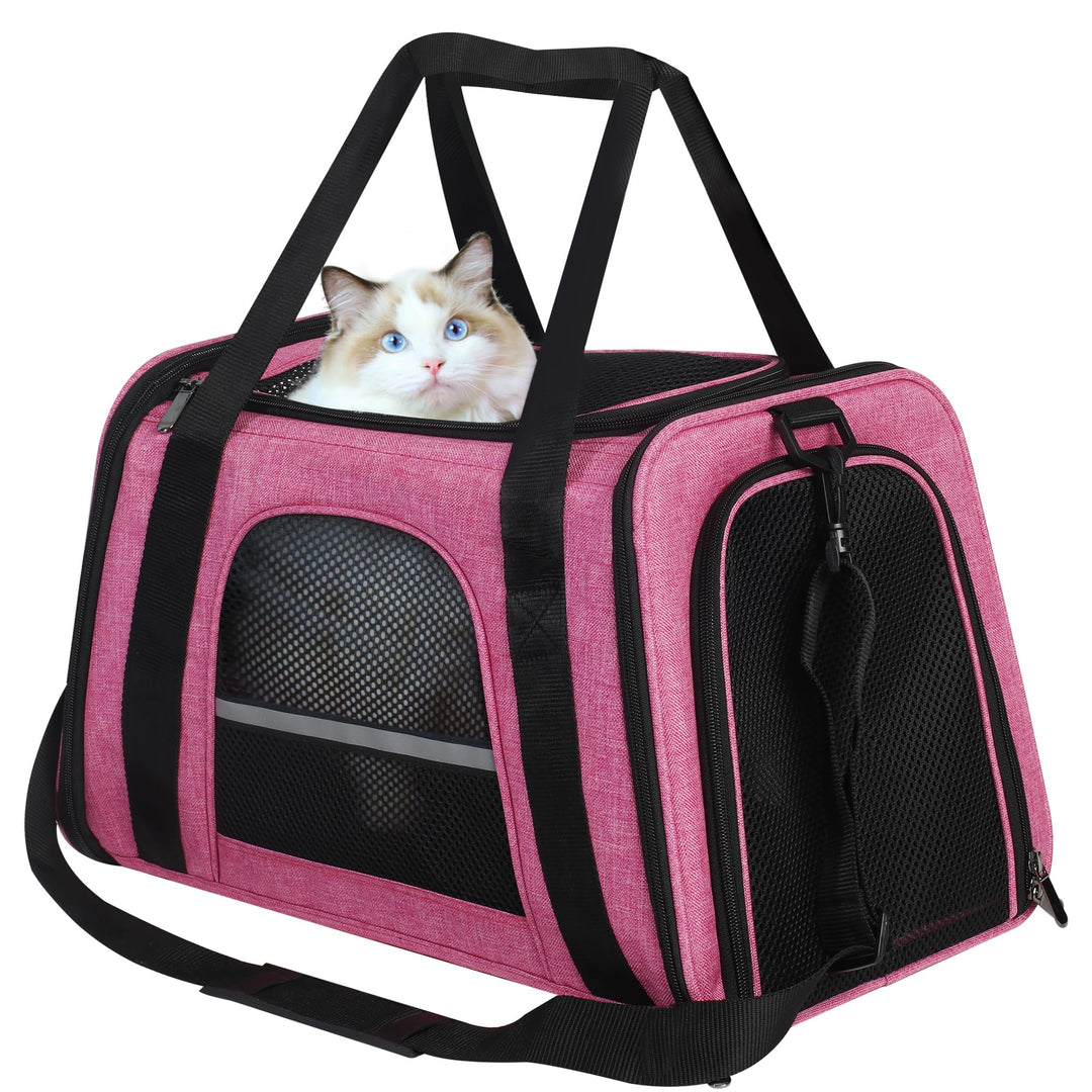 HiCaptain Transporttasche für Katzen Faltbar, mit Schultergurt, Weich Gepolstert, Transportbox für k
