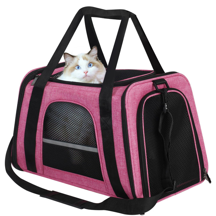 HiCaptain Transporttasche für Katzen Faltbar, mit Schultergurt, Weich Gepolstert, Transportbox für k