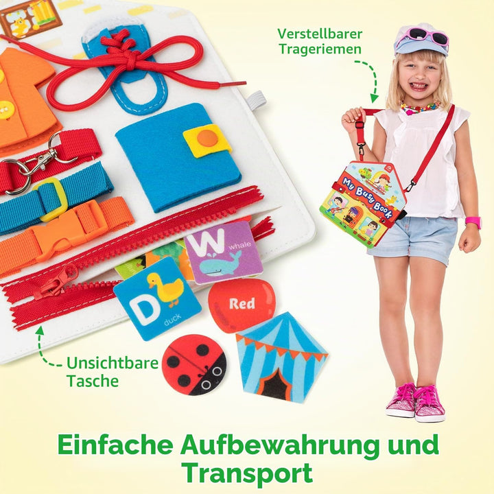 Coogam Kugans Kinder fühlen Sich beschäftigt mit Montessori Bücher, geschäftige Aktivitäten mit sens