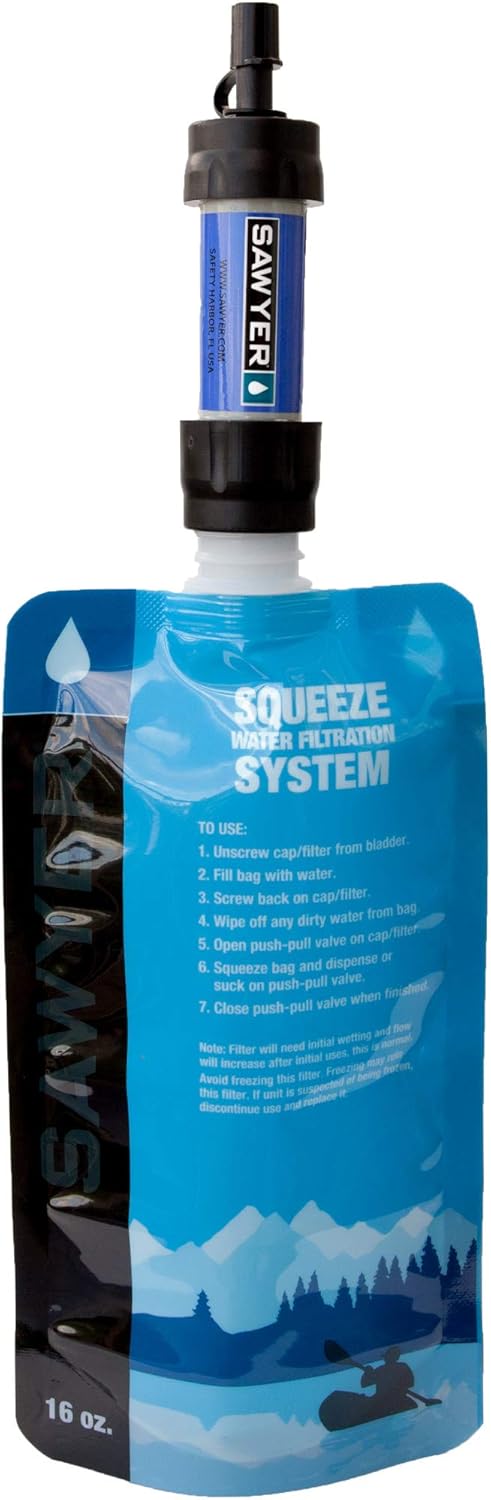 Sawyer Mini PointONE Wasserfilter Outdoor Notversorgung enfernt 100% Mikroplastik und 99,99999%* All